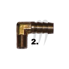 Photo Raccord laiton 90° durite 1/8 * 3/8 - Pièces Jet Ski, accessoires et entretiens - Matos import