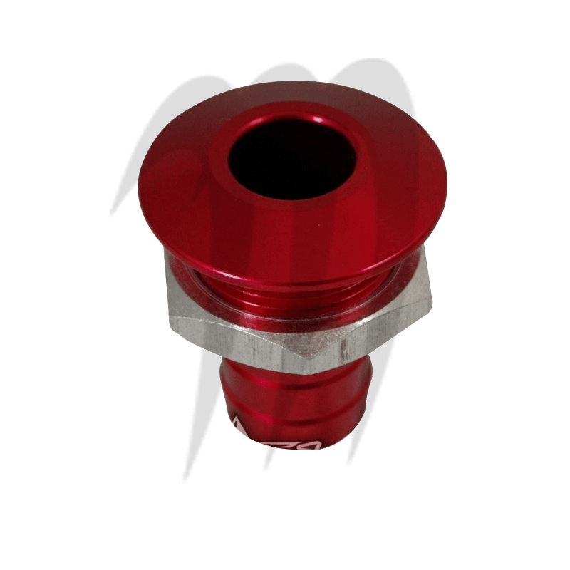 Sortie pompe de cale anodisé (rouge) usinée par Blowsion